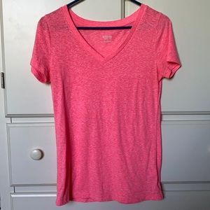 bright pink v-neck